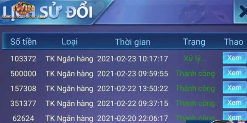 Vui lòng kiểm tra lại giao dịch rút tiền của bạn.