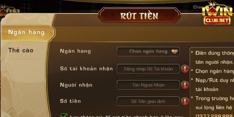 Quá trình rút tiền qua ngân hàng